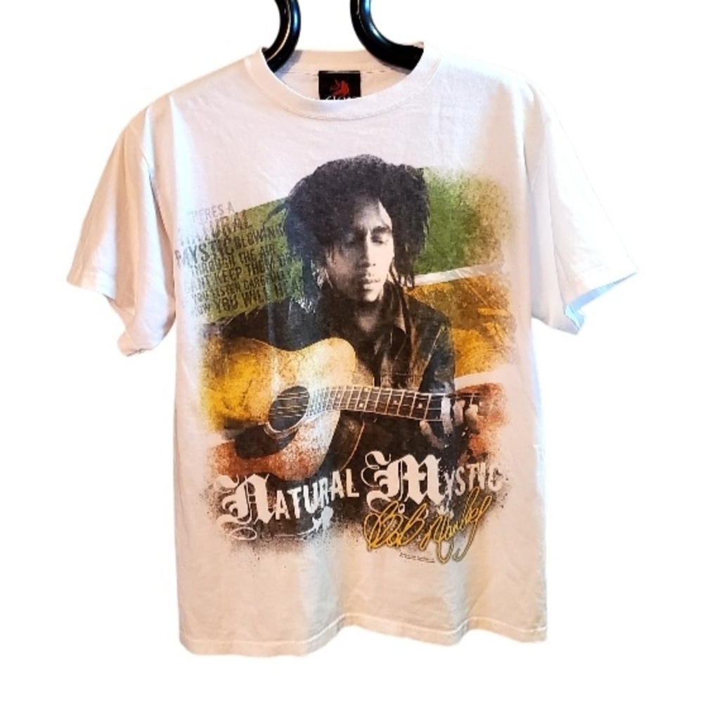 Natural Mystic Bob Marley Graphic Tee - White